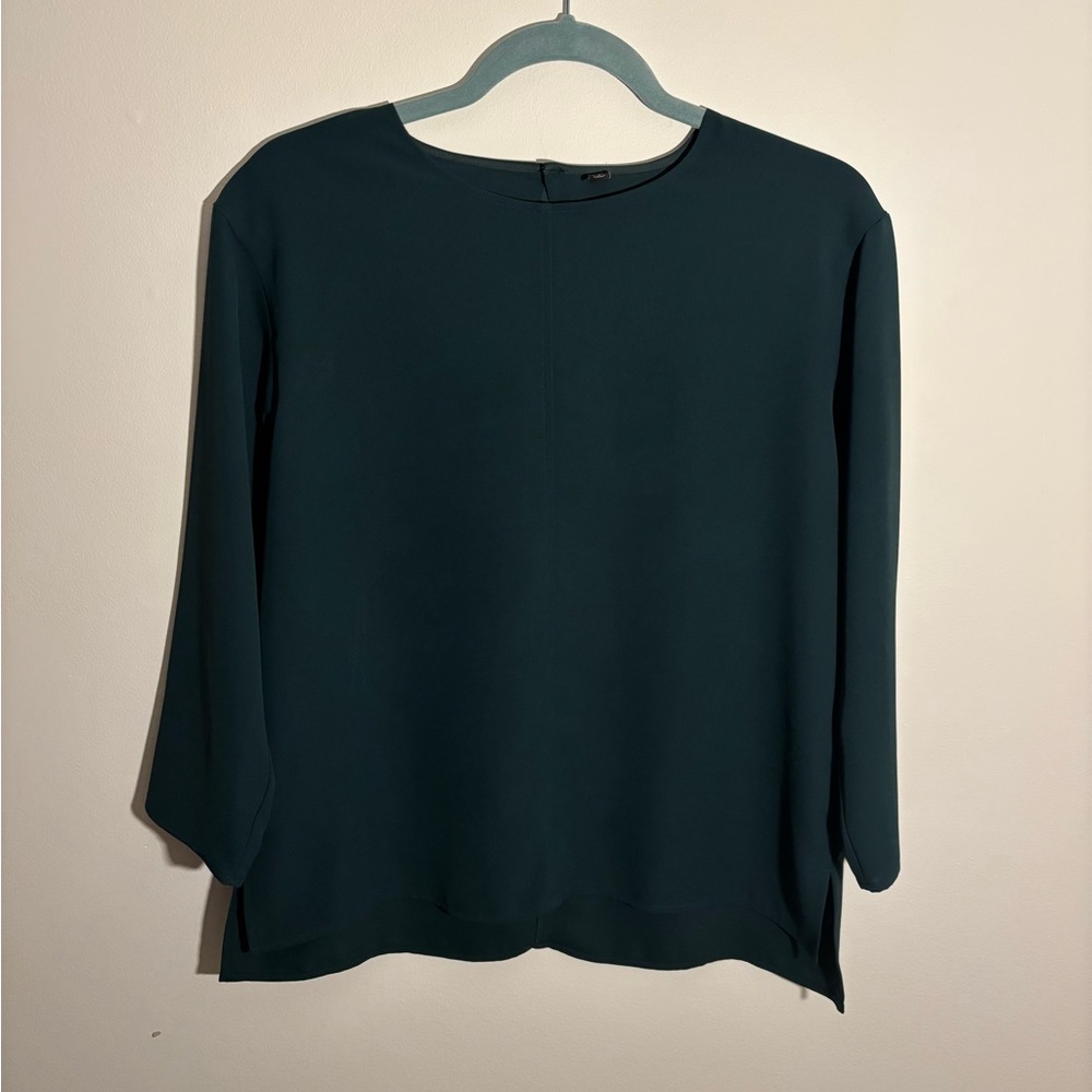 Green Uniqlo Half Sleeve Blouse